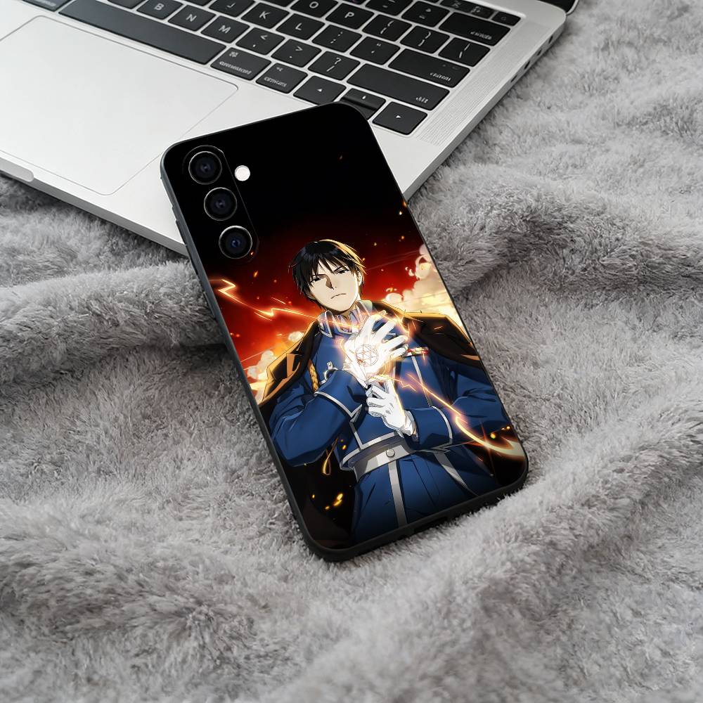 Popular anime-F-Fullmetal -Alchemist Soft Silicone phone Case for Samsung Galaxy A73/A71/A72/A70/A53/A52/A51 - Black