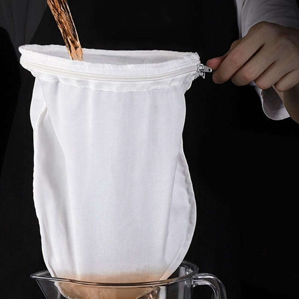 Zipper Closure Reusable Coffee Filter Cotton Fabric Cotton Filter Sock For Milk Tea
