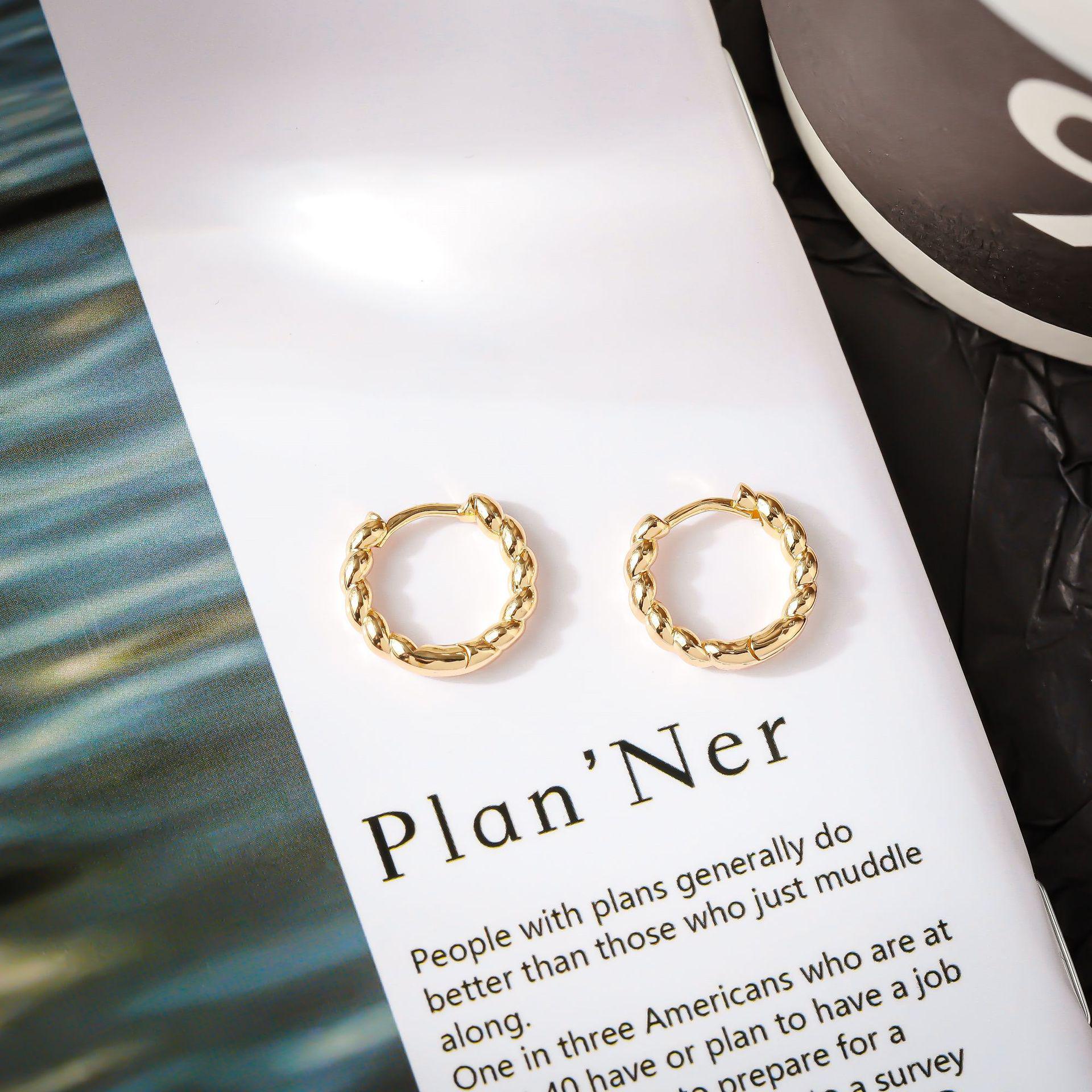 Retro Cable Knit Circle Earrings - Unique, Trendy, Simple Fashion for European and American Styles