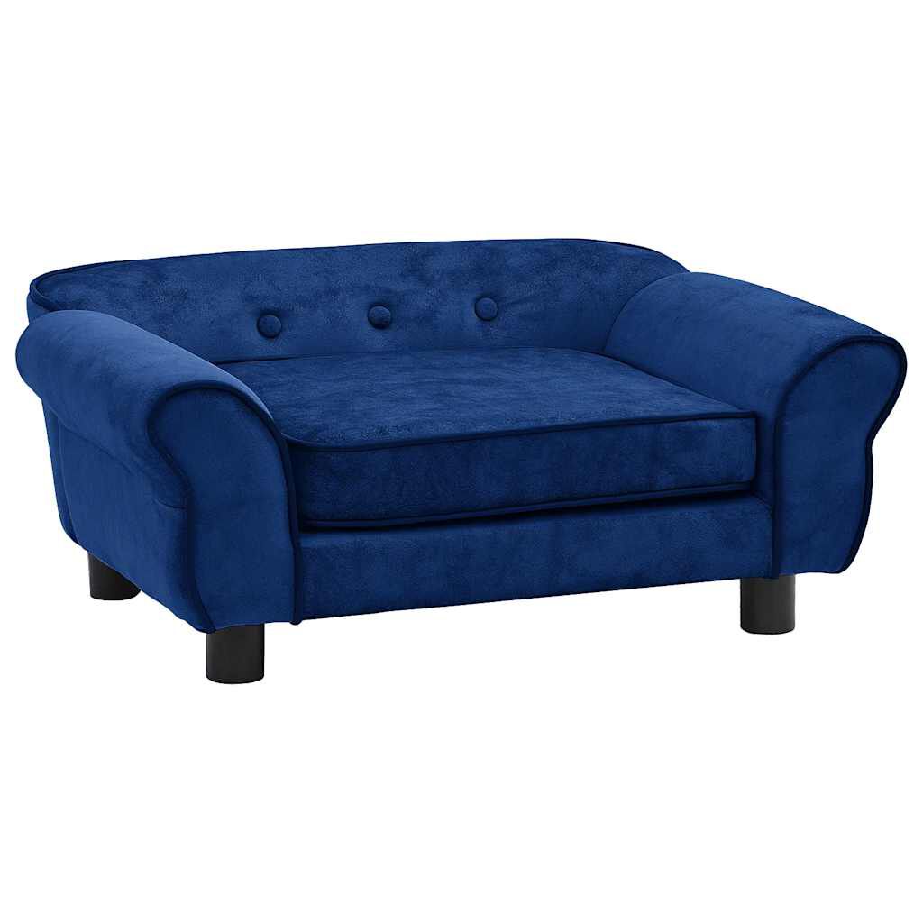 vidaXL Dog Sofa, Blue, 72 x 45 x 30 cm, Plush