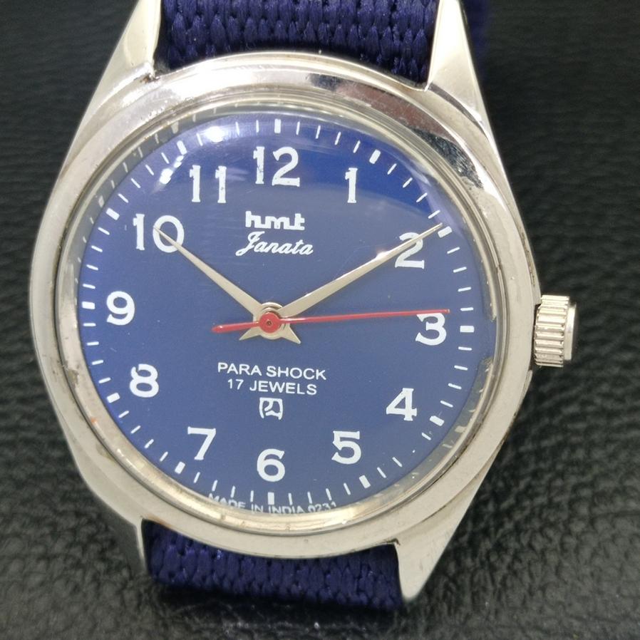 AUTHENTIC HMT JANATA HAND-WINDING MENS BLUE DIAL WATCH a600040-5 N101-a600040