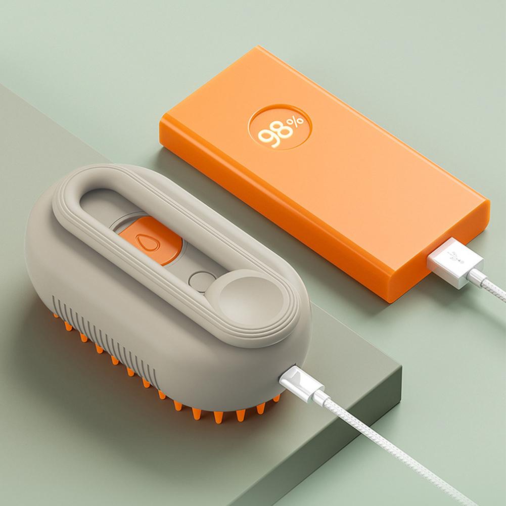 USB Rechargeable Cat Dog Grooming Comb With Electric Water Spray Cat Hair Brush for Washing Brushing for Short Long Haired Pets
