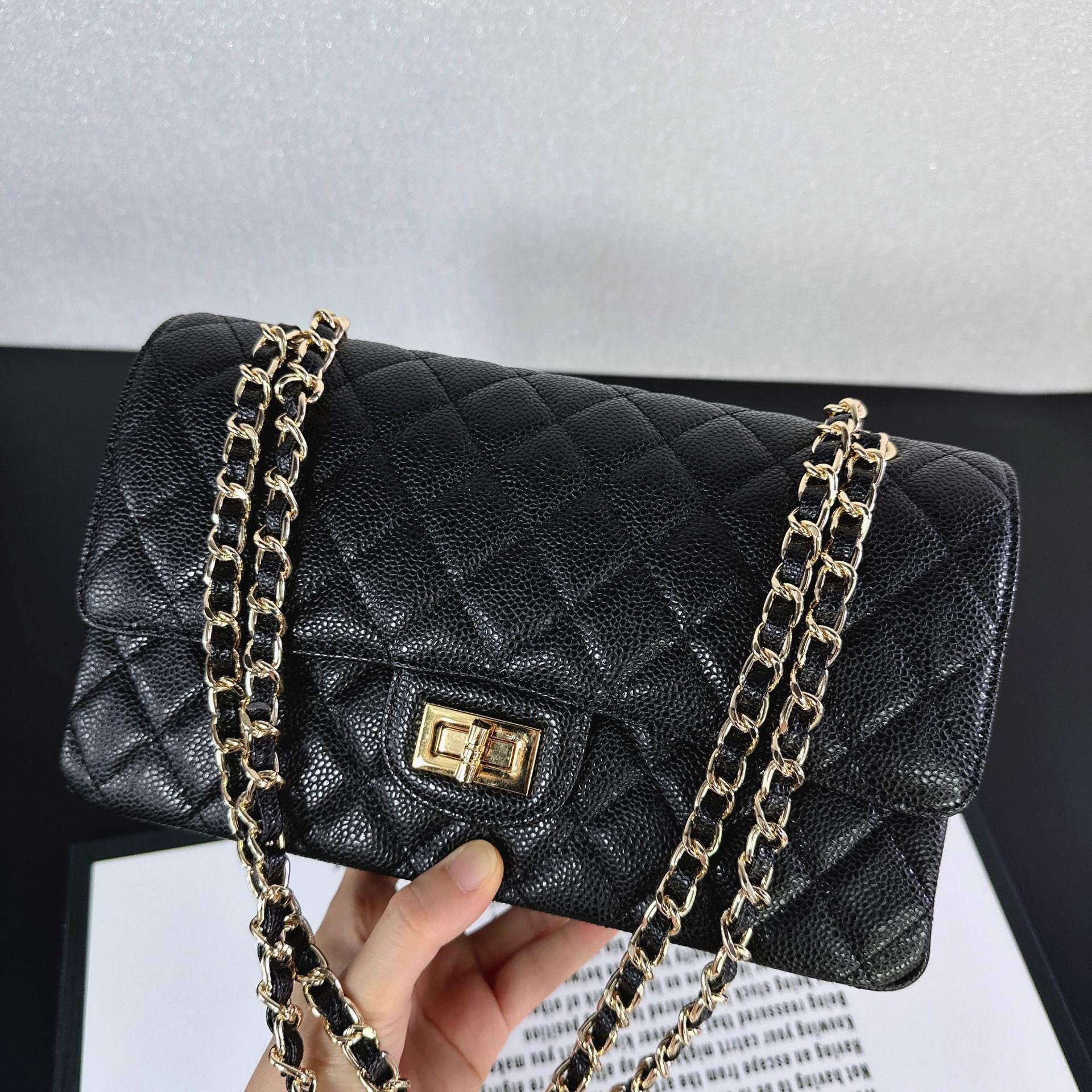 Новая кожаная сумка на цепочке ромбовидная наплечная сумка-мессенджер универсальная классическая откидная маленькая квадратная сумка женская 25.5cm