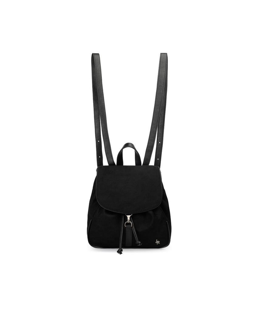 Leathery Bridge Suede Backpack [Black]