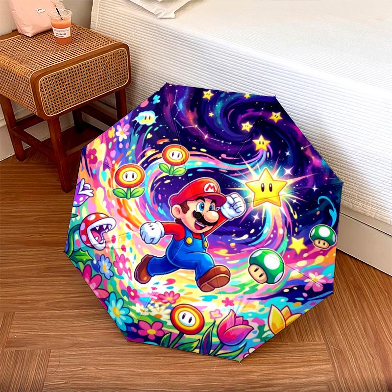 

1PC Automatic Folding Umbrella Super Mario Pattern 8 Ribs Portable Foldable Travel Umbrella Christmas Birthday Gift разноцветный