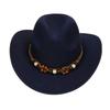 Western Cowboy Top Hat Spring And Autumn New Jazz Hat Big Brim Pentagram Belt Accessories Felt Hat Men And Women