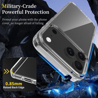 Custodia per iPhone 17 Pro Max Antigraffio TPU+Acrilico Trasparente Retro Copertura Telefono