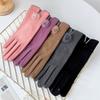 Women's Spring, Autumn, Winter, Velvet Touch Screen, Rabbit Velvet, Simple, Warm, Windproof, Student Gloves for Outdoor Sports