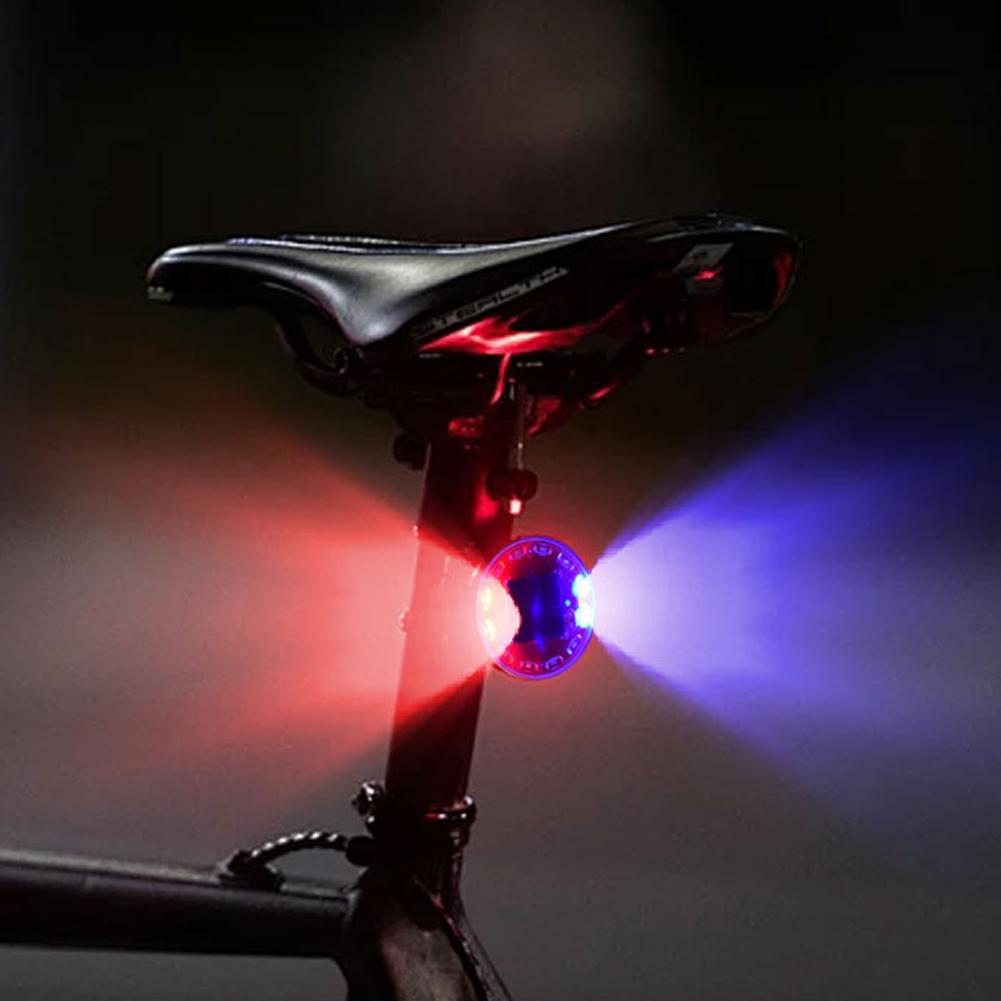 Solar Power Mortorcycle 12LED Warning Light Night Ride Tail Light Anti-rear Strobe RGB Light with Reflective Sticker