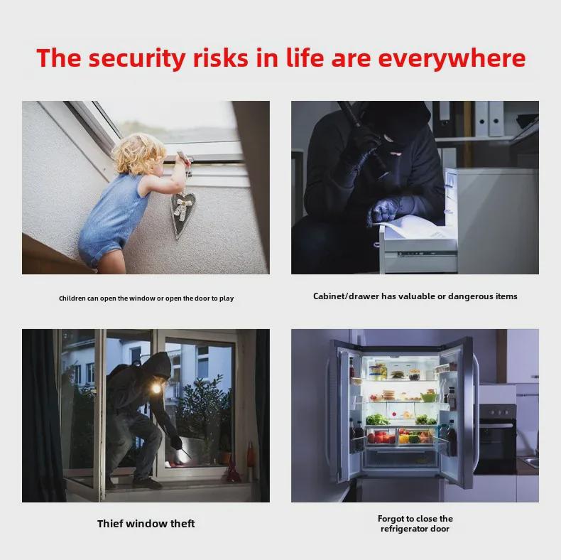 130dB Multi-Function Remote Control Door & Window Magnetic Alarm for Home Security