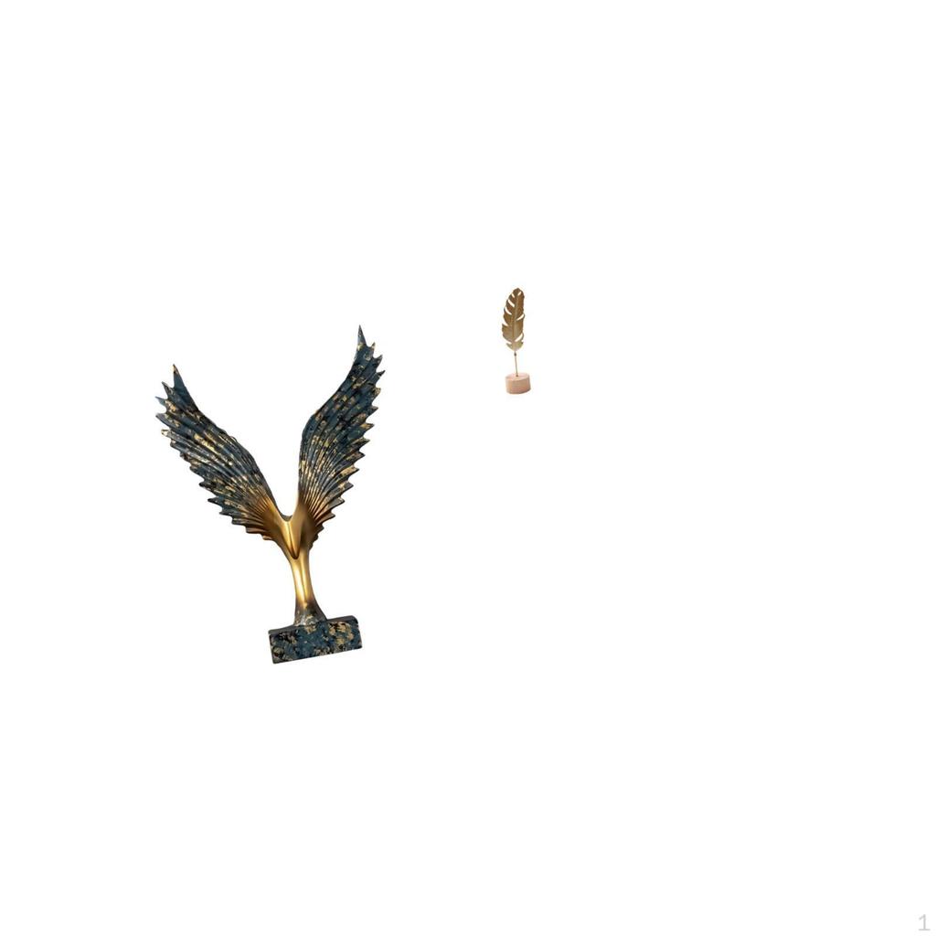 Resin Spreading Wing Statue Sculpture Feng Shui Ornament Decorative Metal Shaped Figurine Crafts