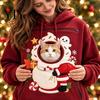 Portable Pet Carrier Apparel Unisex Pouch Christmas Hoodie, Cute Dog Cat Hooded Sweatshirt with Animal Carrying Hoodie Graphic, Cozy Fleece