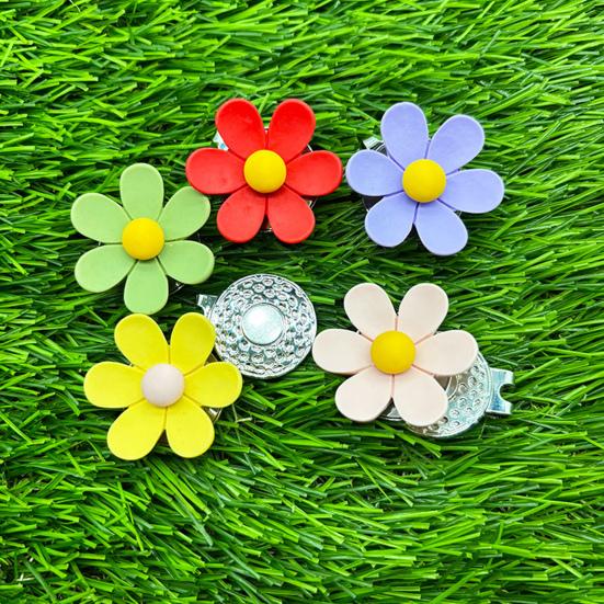 Magnetic Golf Ball Marker with Hat Clip Flower Shape Golf Ball Marker Magnet Cap Clip Set Golf Bag Accessories for Women Men Golfer Gift