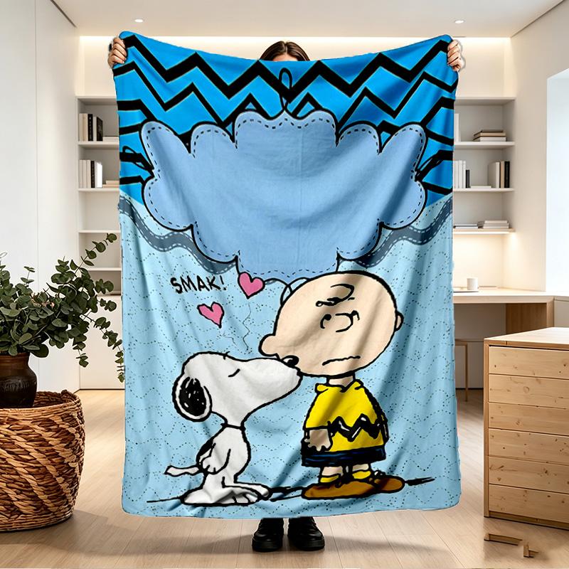 Snoopy Print Blanket - Soft & Comfortable, for Bedroom, Travel, Sofa, Home Decoration - Birthday Christmas Gift for Friend