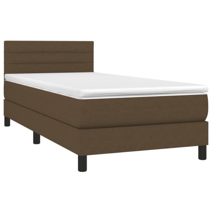 3140092 vidaXL Divan Bed with Mattress Dark Brown 80x200 Cm