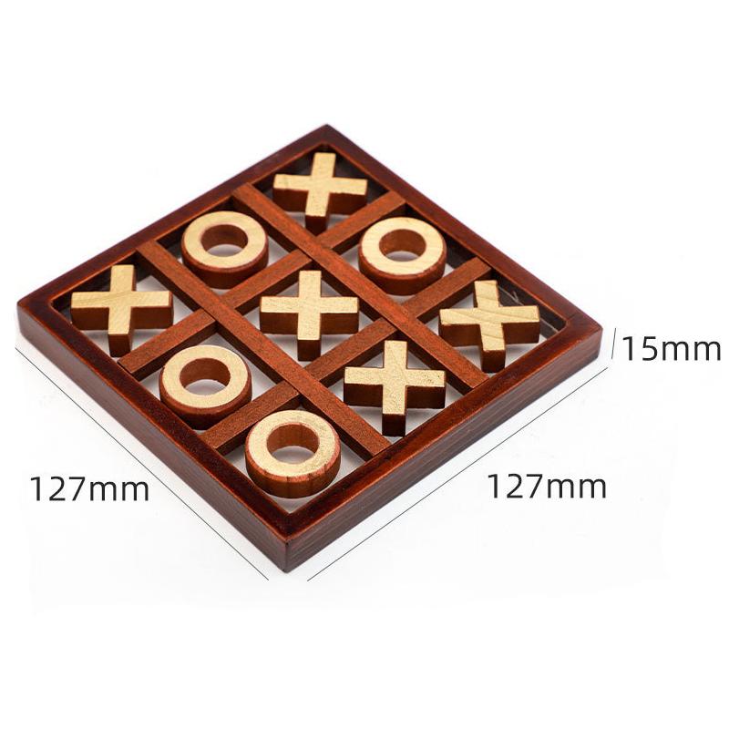

Wooden Tic Tac Toe Board Game Puzzle Toys for Party Family Fun Entertainment Parent Child Interaction Chess Best Gifts