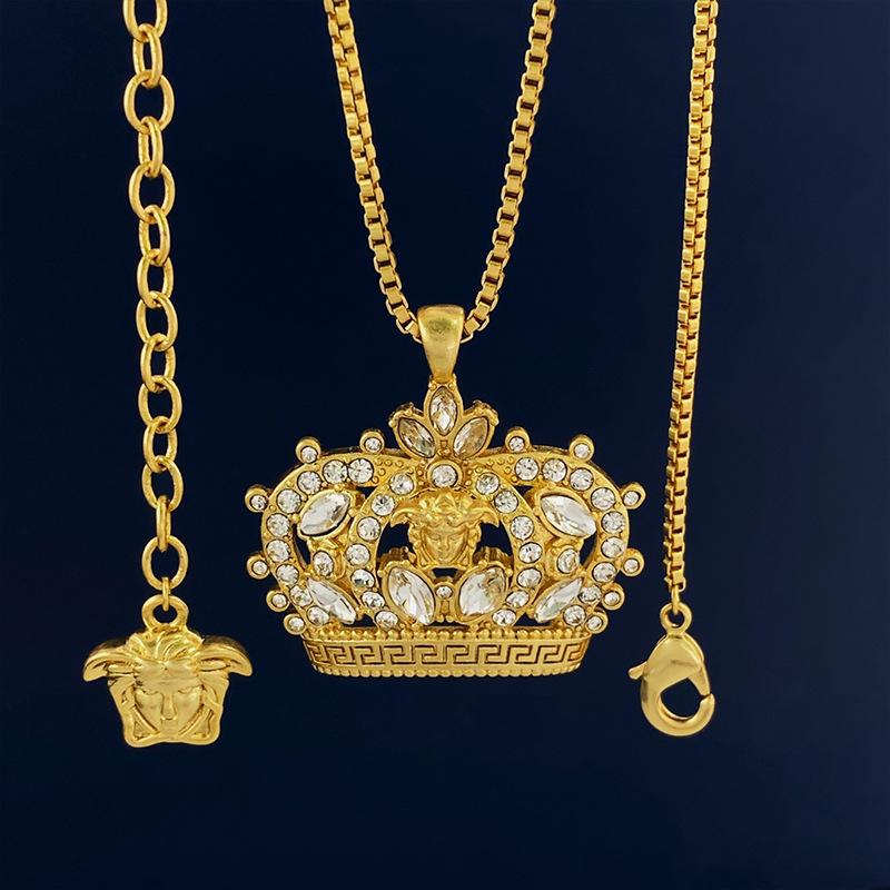 Foreign Trade Wish Fanjia Medusa Hollow Crown Set Jewelry Medieval Accessories Long Necklace