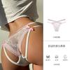 Cross Bandage Lace Embroidery Sexy Women's Underwear Low Waist Transparent Bow Panties Cotton Crotch Soft Thin Briefs Lingerie