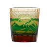 Incisione a Mano Giappone Monte Fuji Edo Kiriko Bicchiere da Whisky Cristallo Ambra Calici da Vino Tumbler da Whisky Bicchiere per Distillati Sake Tazza da Acqua