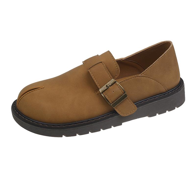 

Обувь Boken женская осень 2024 корейская версия универсальные туфли на плоской подошве мягкая кожа туфли Doudou мокасины женские 35 коричневый