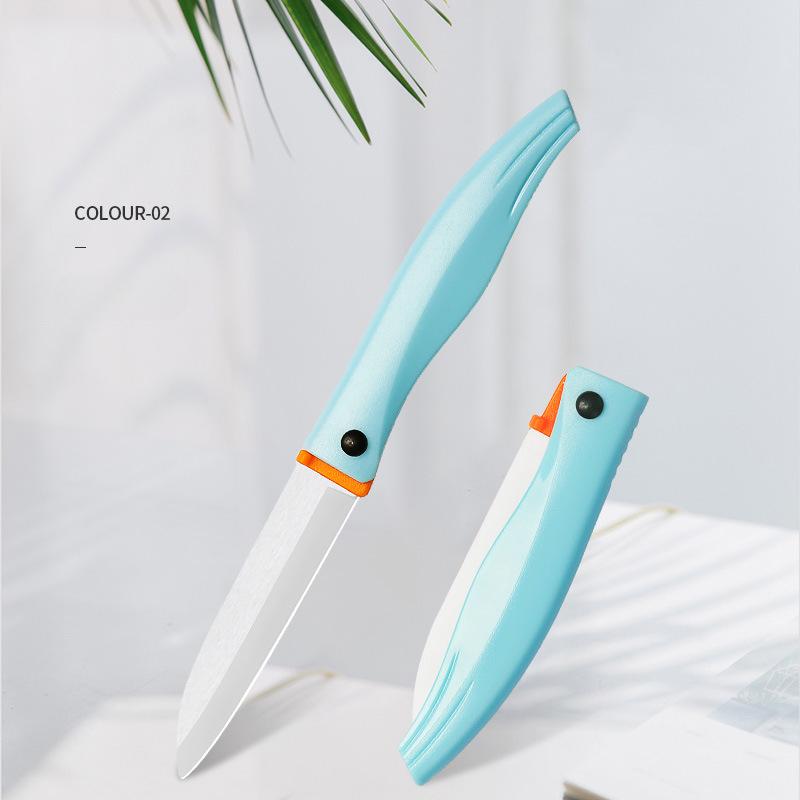 Tragbares Mini-Klappmesser, Keramik-Schälmesser, Obstmesser, tragbarer Schlafsaal, niedliches tragbares Schneidemesser, Küchenzubehör, Werkzeuge