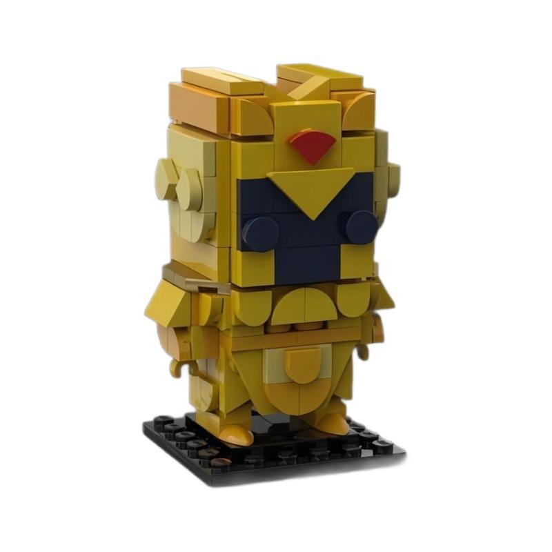 Building Block Creative Brick Head Boy Series Holy Warrior Gemini Golden Zodiac Building Block Model