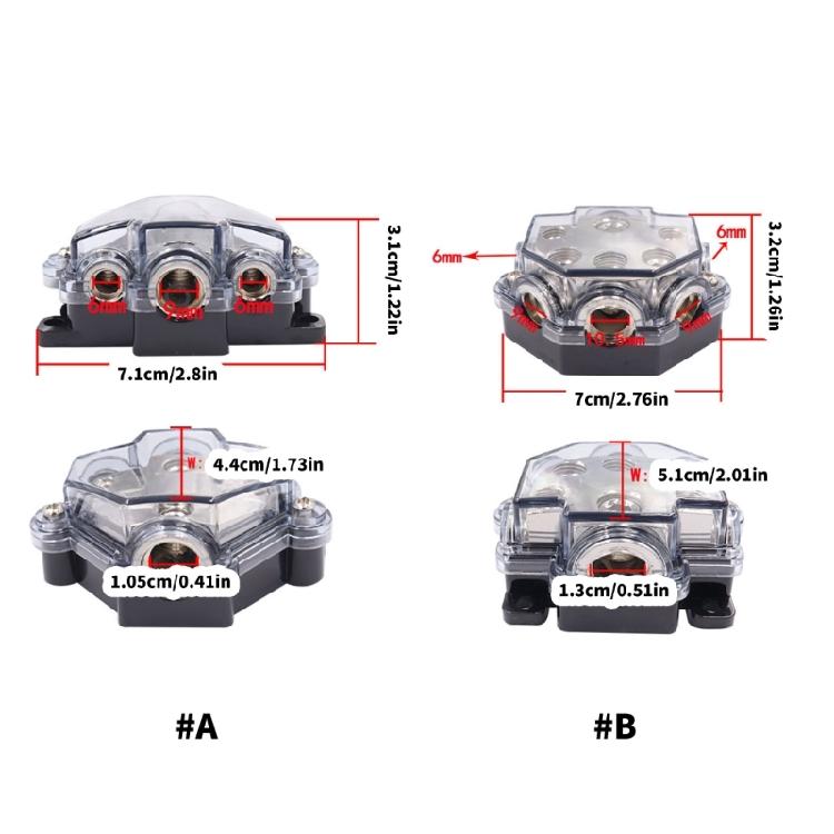 Heavy Duty Battery Terminal Power Connector Suitable For Car Stereo Systems With Conductors And Clear Protective Casing