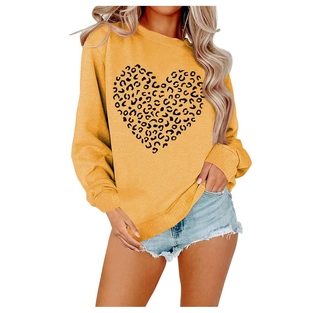 Women's Fashion Casual Valentine's Day Love Printed Large Size Women's Sports Long Sleeve Hoodie