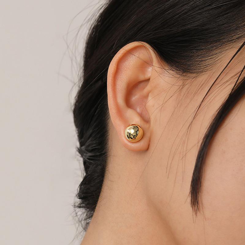 Sleek Round Stud Earrings: Fashionable, Cool, Hip Hop Style Ear Jewelry for Women