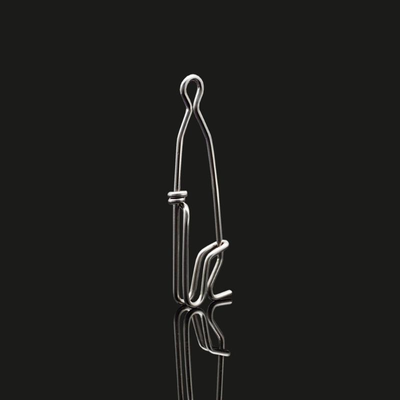 4Pcs Longline Fishing Snap Clip Quickly Lock Lures Connector Stainless Steel Hooked Snap Pin Longline Branch Hangers