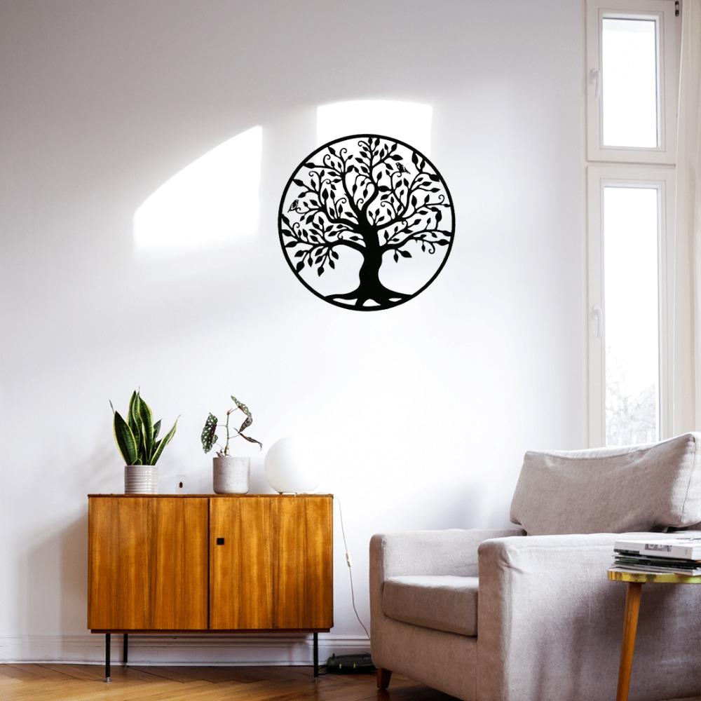 Tree of Life Metal Wall Art - Family Tree Decor, Iron Silhouette for Home Decoration