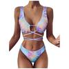 Women Tie- Fashion Bikini Set Sexy Strap Strappy Tie Dyed Swimwear Beachwear
