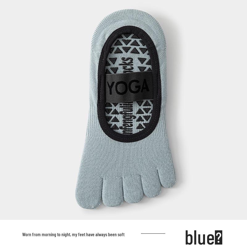

Spring/Summer Yoga Socks: Five-Toe, Open Back, Anti-Slip Silicone Heel for Studios & Gyms One Size (Large, Box Set Packaging)