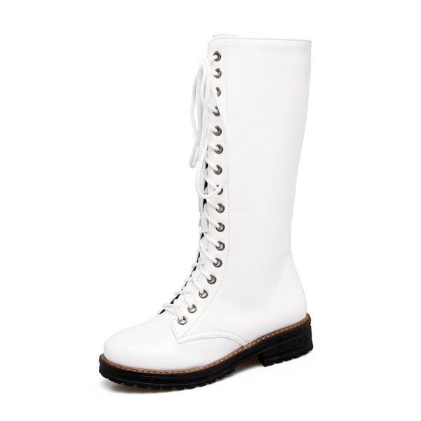 Mote Dame Flate Støvletter Lave Gummi Hæler Søm PU Kort Plysj med Dame Gummistøvler Regn Lav PU Hæler Søm Kort Plysj