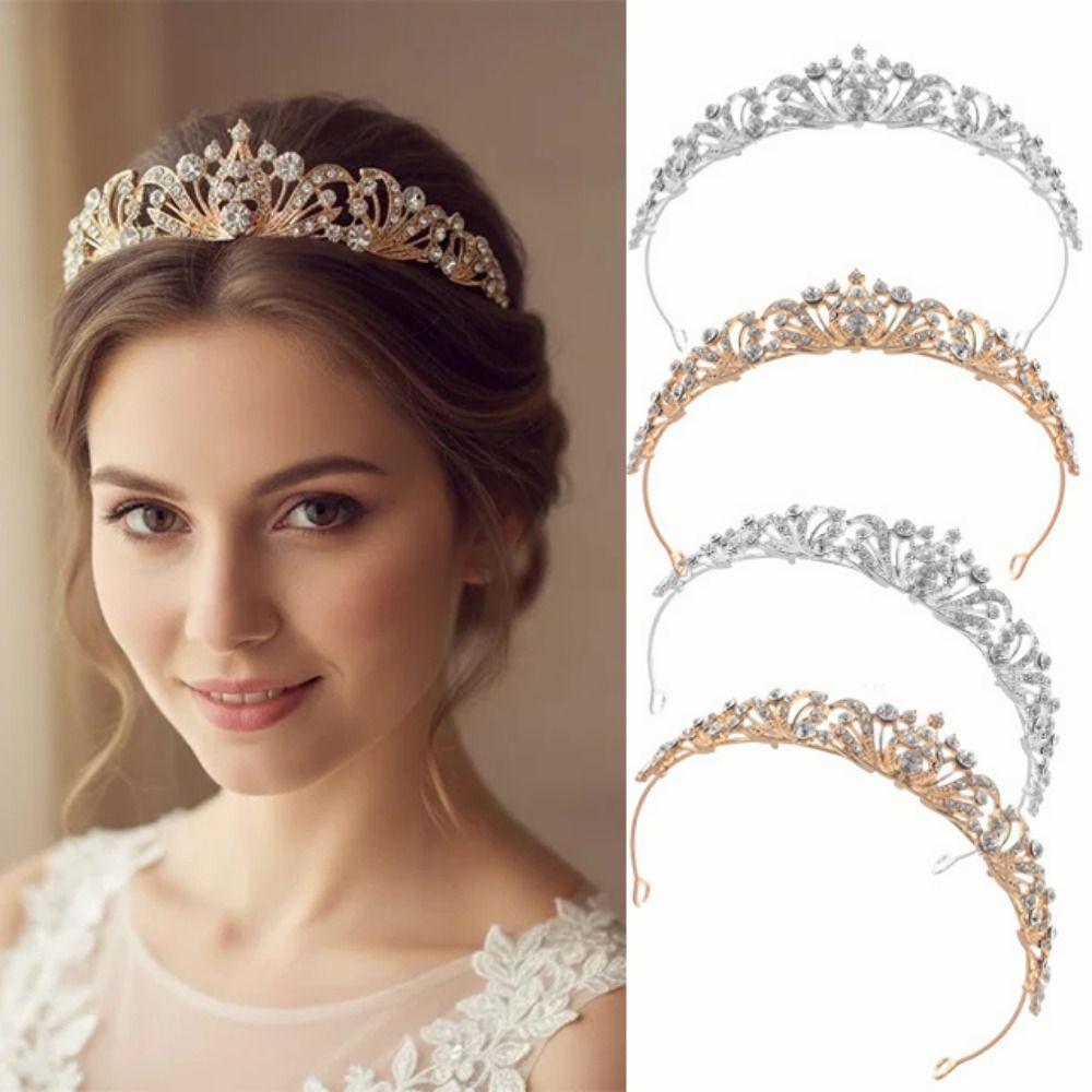 Rhinestones Bride Crowns Crystal Wedding Crown Metal Headbands Princess Tiaras Weddings