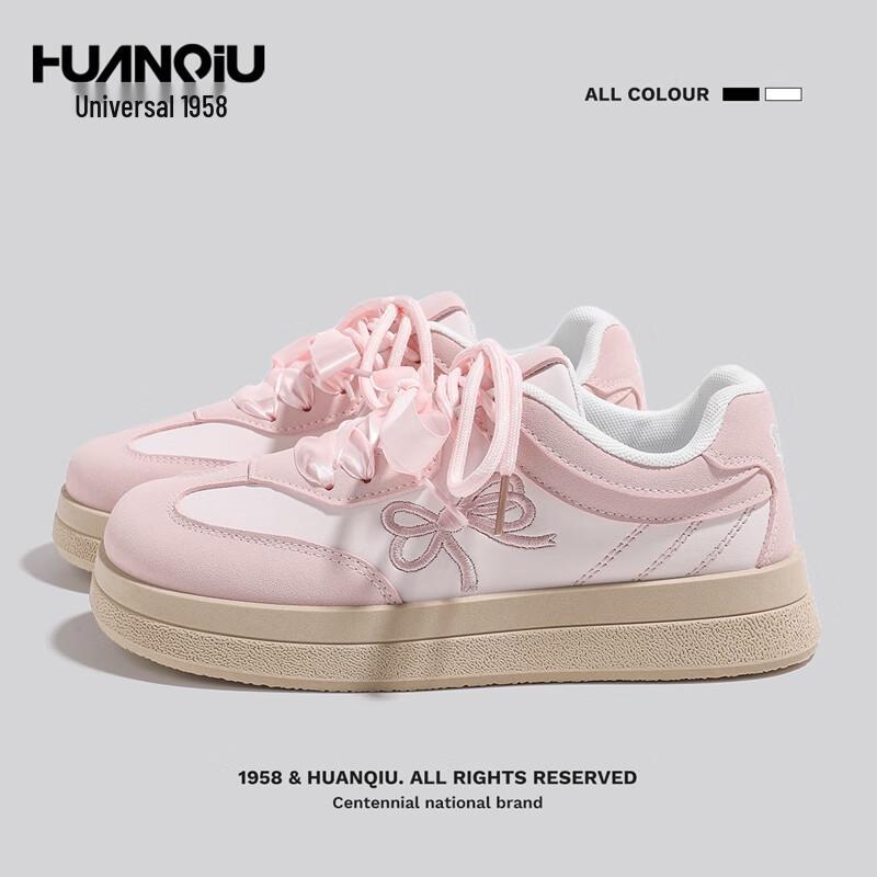Universal Women s Bow White Platform Sneakers 36 розовый