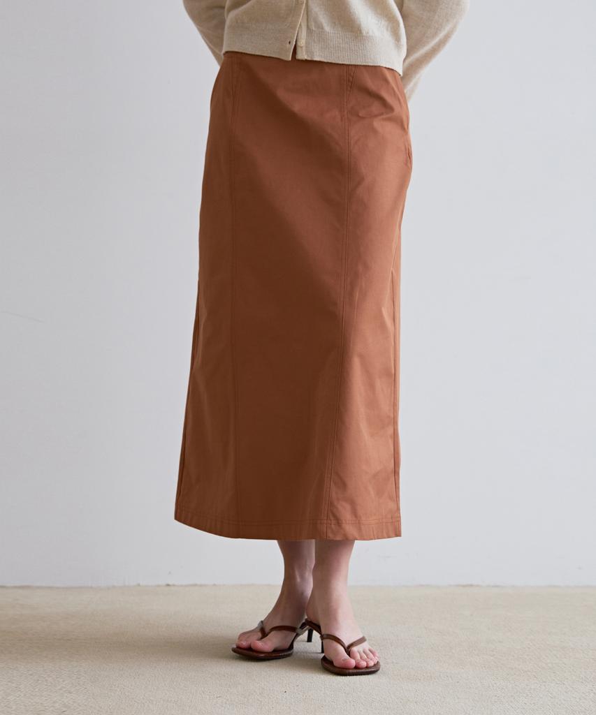 Odier Cutout A-Line Long Skirt - Camel