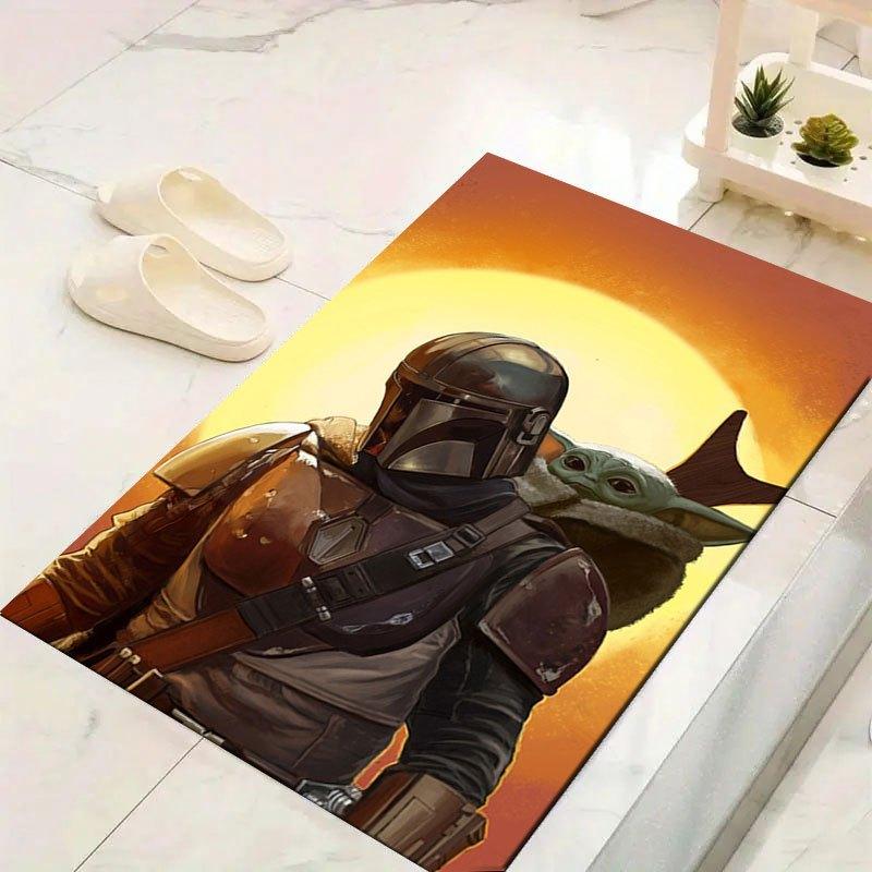 1pc Star Wars Yoda Pattern Carpet Area Rug Non Slip Carpet Hand Washable Floor Mat Suitable For Living Room Bedroom Home Decor Room Decor