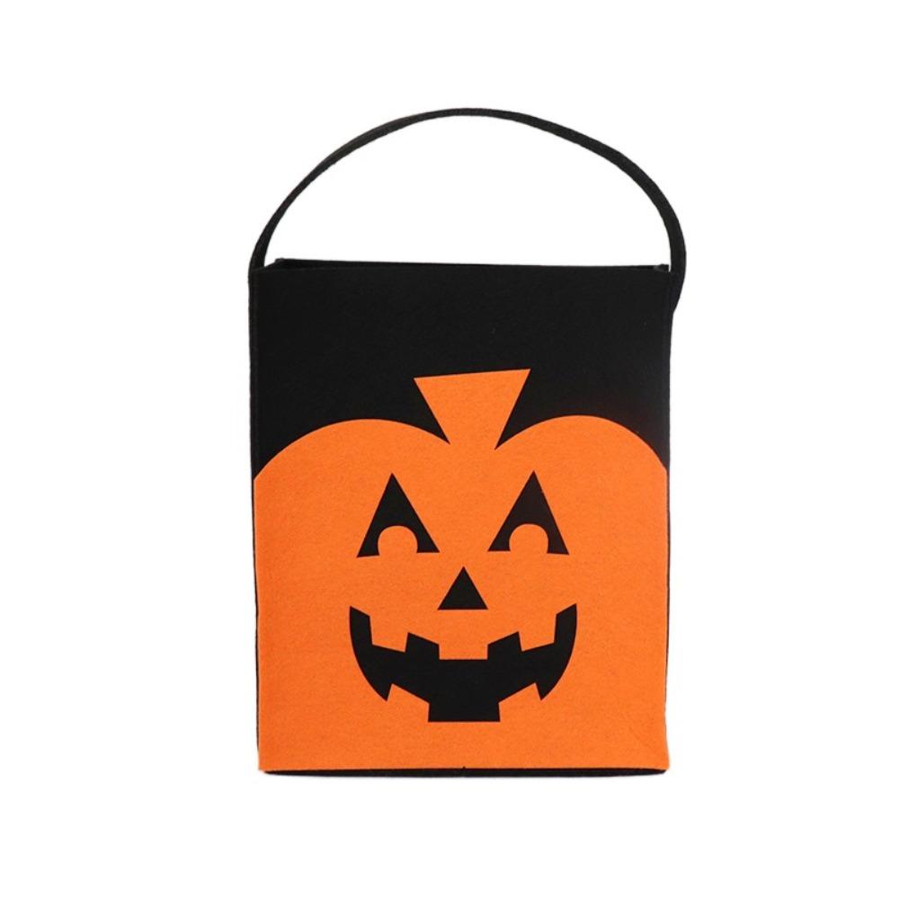 

Reusable Halloween Felt Candy Bags Wear-resistant Gift Storage Bag Trick or Treat Handbag Kids оранжевый
