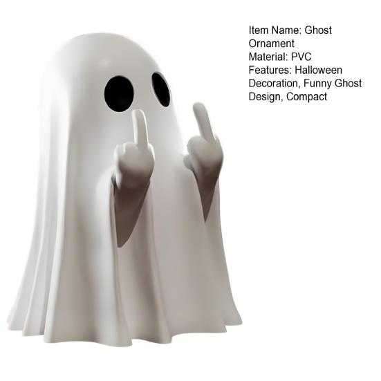 Halloween Ghost Figurine Funny Middle Finger Ghost Statue Sassy Ghost