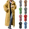 Women's Color Loose Fit Long Length Hooded Cardigan Sweater with Single Breasted Buttons