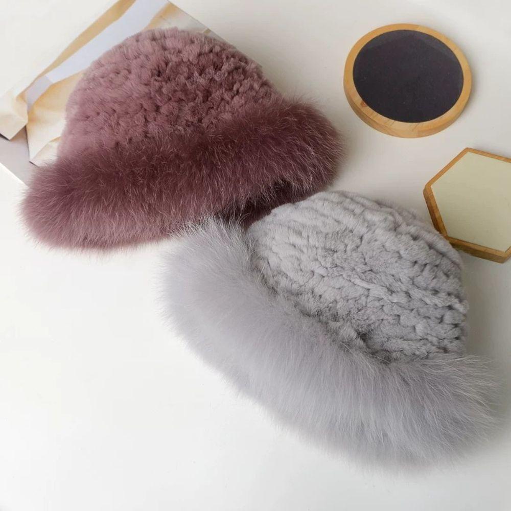 Fluffy Plush Fluffy Fur Bucket Hat Thick Warm Plush Fisherman Hat Plush Bucket Hat Daily Wear