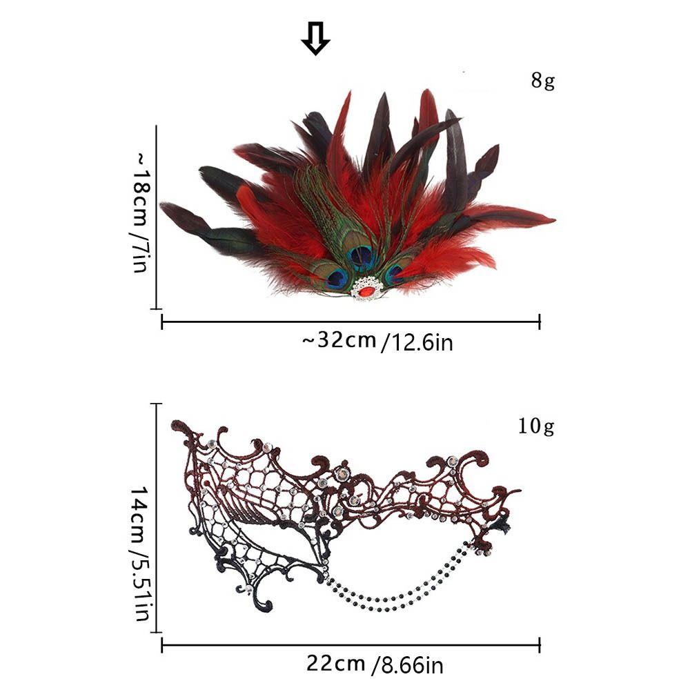 Seductive Style Half-Face  Lace  Mask Feathers Design Masquerade Mask  Makeup Festival