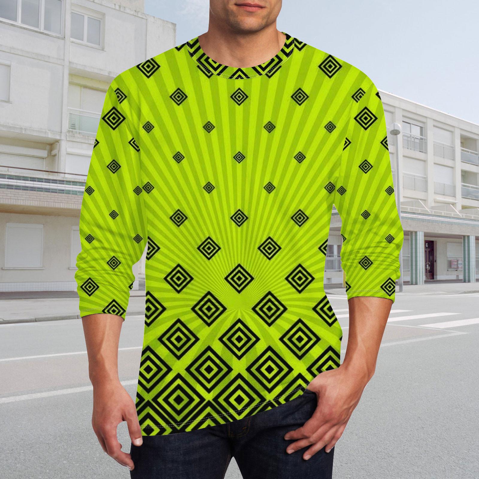 Муж. Футболка Круглый вырез Одежда Одежда На открытом воздухе Длинный рукав С принтом — фото 7