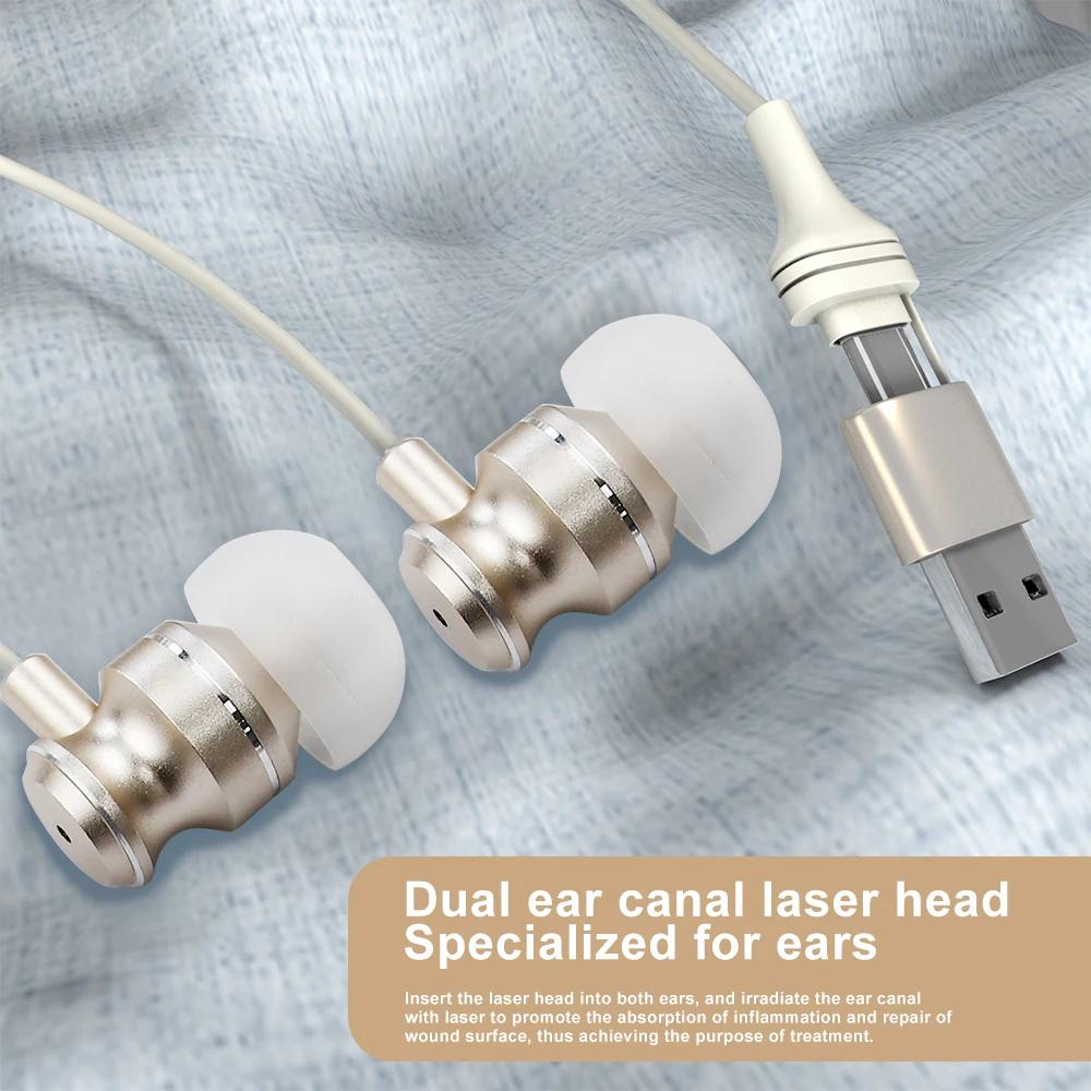 Portable 650nm Red Light Ear Comfort Device Rechargeable Adjustable Intensity for Personal Relaxation and Ear Care Home Use