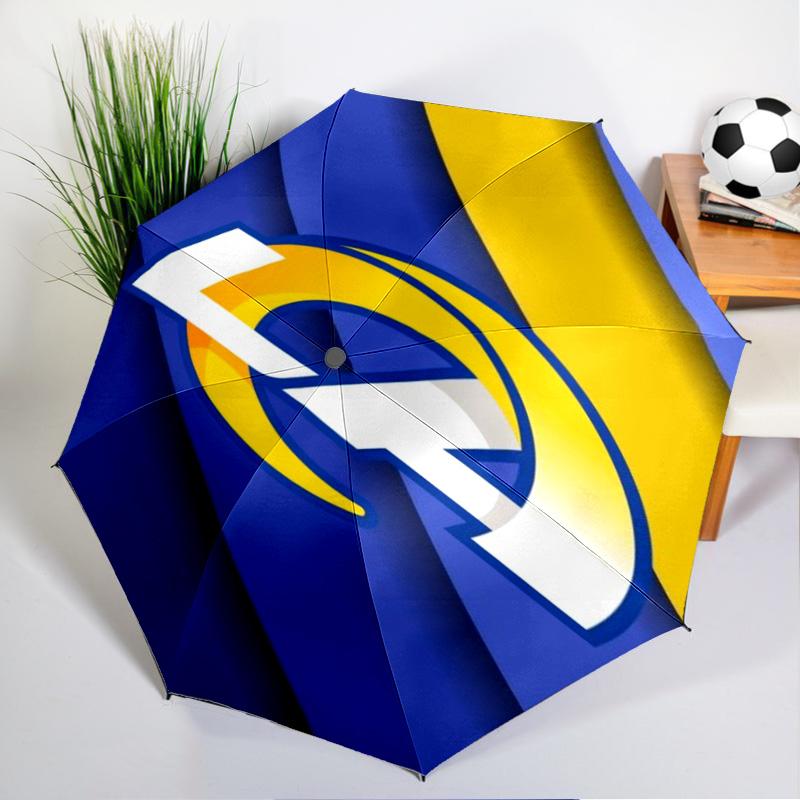 Rams Team Spirit Printed Automatic Umbrella, 8-Frame for Travel, camping, Casual Umbrella, Essential Gift for for family and friends