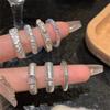 New Trendy Copper Color Brushed Open Rings For Women Girls Exquisite Zircon Adjustable Couple Finger Ring Jewelry