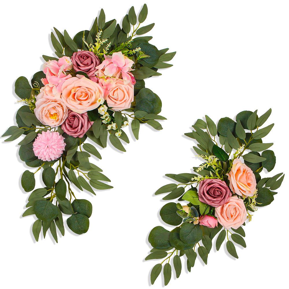 Wedding Welcome Card, Water Card Flower Indicator, Fake Flower Simulation Silk Flower Flower Arrangement, Wall Decoration