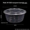 1000ml Round Transparent Plastic Takeaway Food Container with Lid