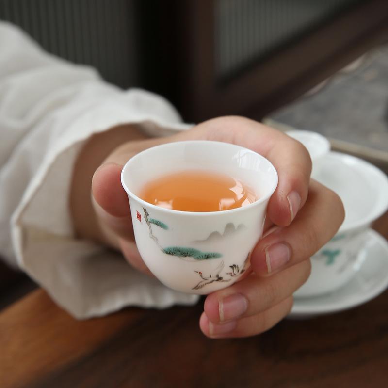 High White Porcelain Kung Fu Tea Set, Household Blue and White Ceramic Tea Maker, Cover Bowl Teacup, High-end Tea Set, Complete Set